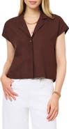 Scotch & Soda Short Sleeve Linen Blend Button-Up Top