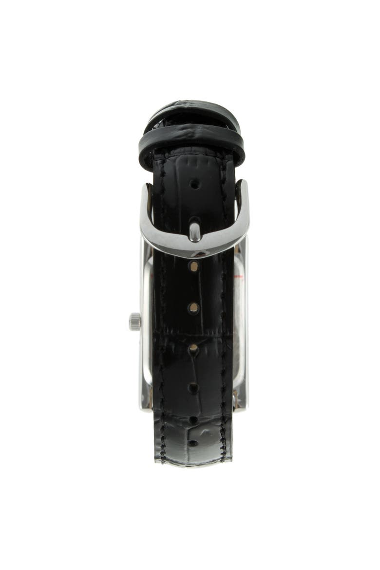 Classic Rectangular Contour Leather Watch- 34x20MM, Alternate, color, Black