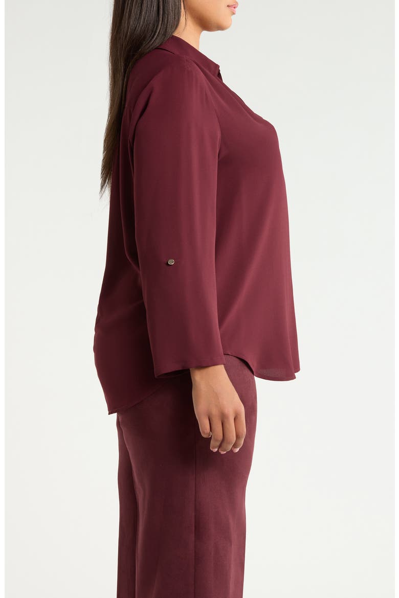 V-Neck Point Collar Shirt, Alternate, color, BAROLO