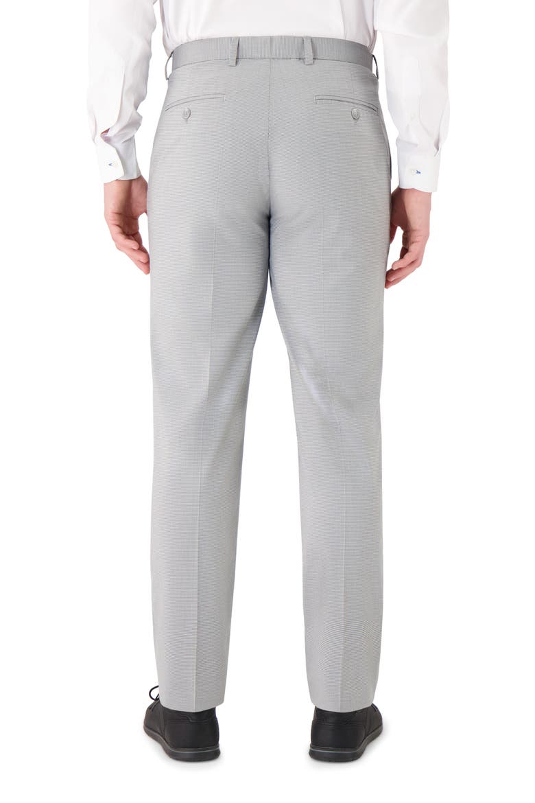 Vince Flat Front Small Check Stretch Dress Pants, Alternate, color, LIGHT GREY