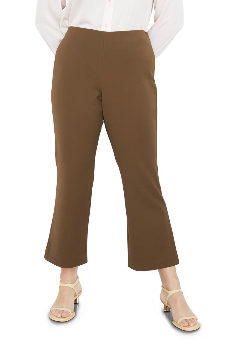 Crop Flare Trousers, Main, color, OLIVE NIGHT