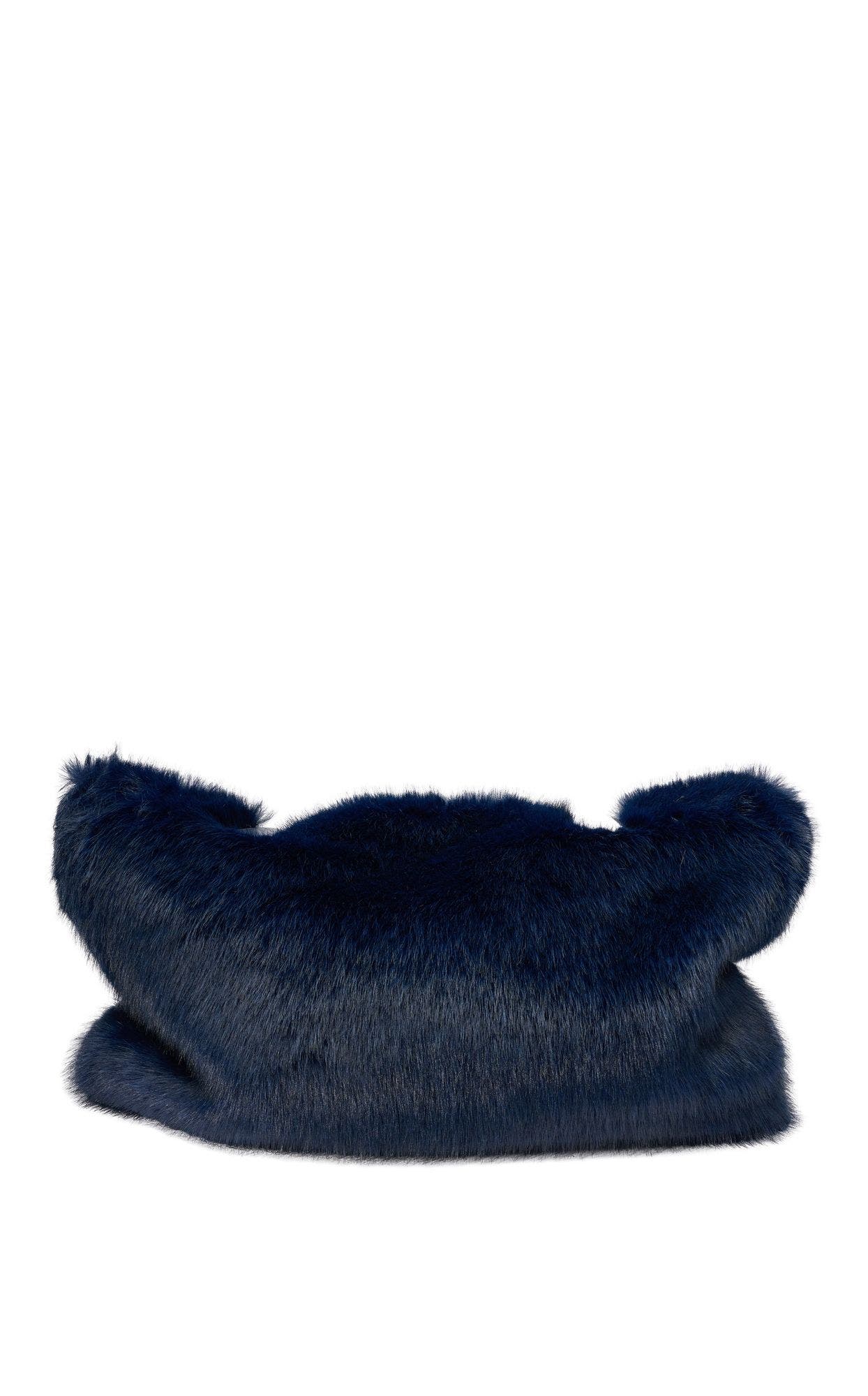 Confidante Faux Fur Handbag, Alternate, color, NAVY