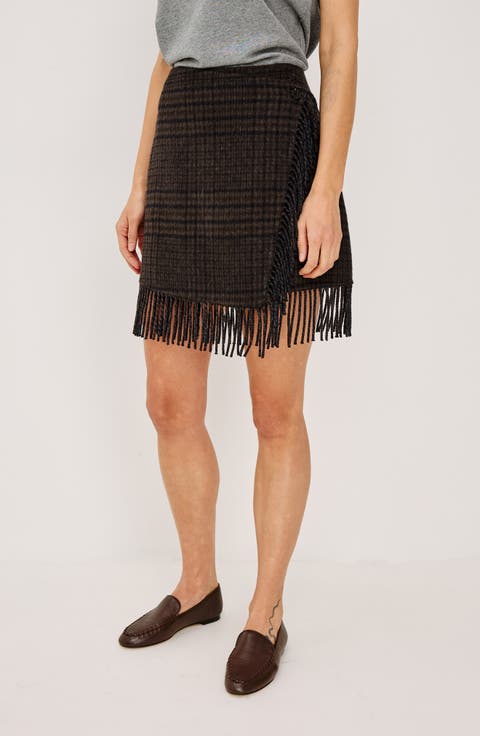 Vista Wool Blend Wrap Skirt