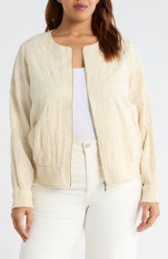 Liverpool Los Angeles Floral Appliqué Cotton Jacket