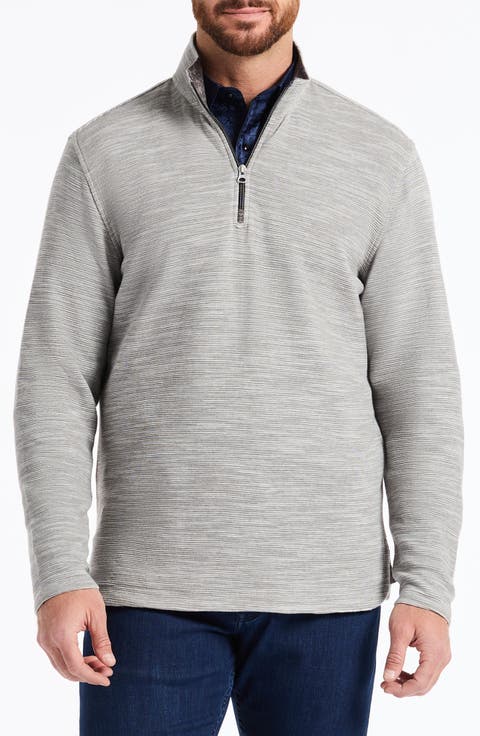 Ledson Space Dye Cotton Quarter Zip Top