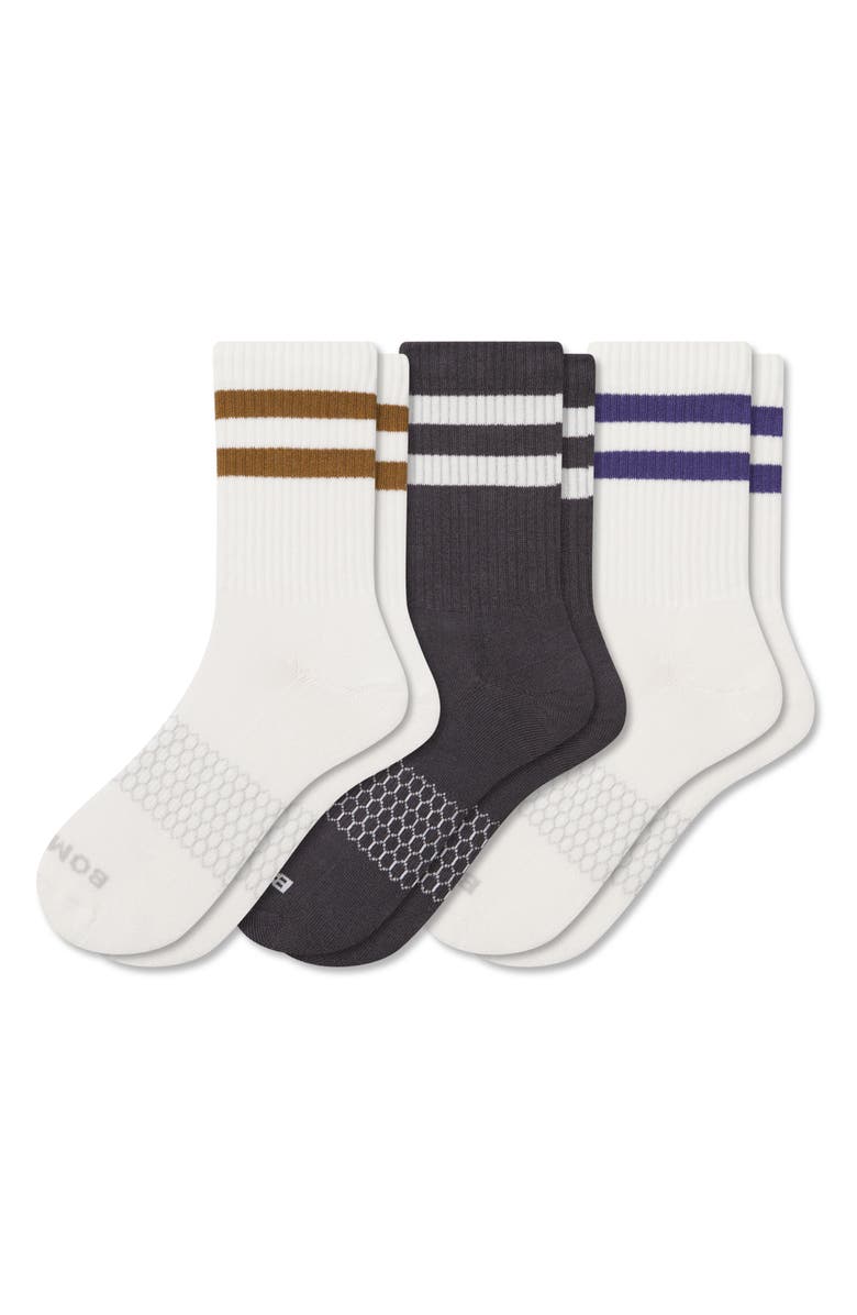 Bombas 3-Pack Assorted Vintage Stripes Calf Socks, Main, color,