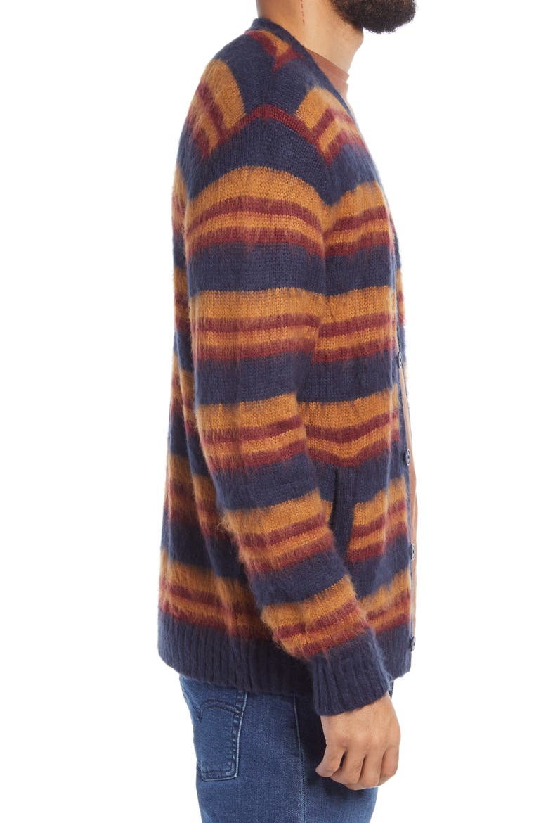 Men's Noah Stripe Cardigan, Alternate, color, MOODY BLUE