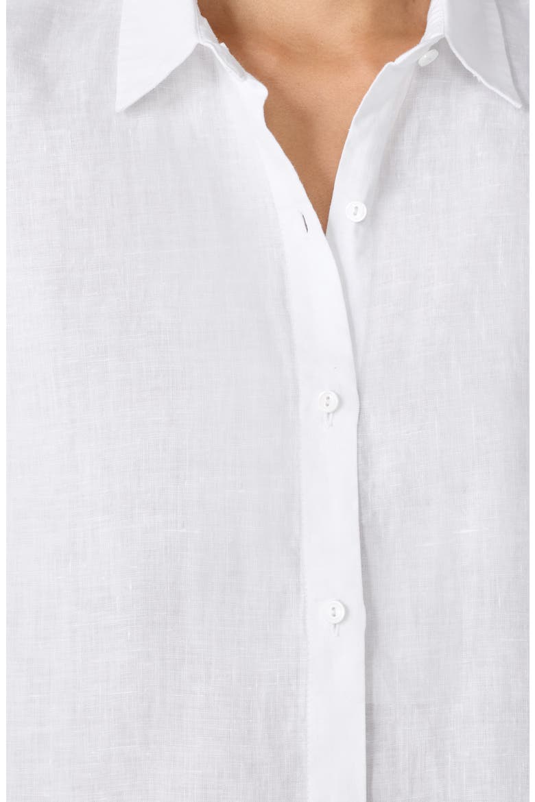 Classic Sleeveless Organic Linen Button-Up Shirt, Alternate, color, WHITE