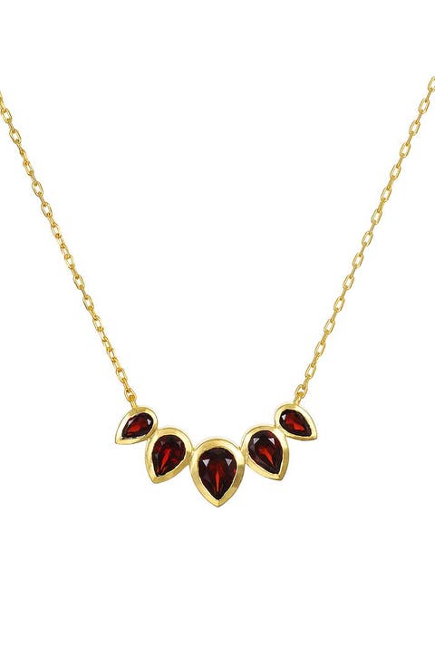Ignite Strength Garnet Petal Necklace