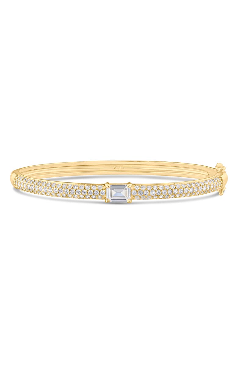 CZ by Kenneth Jay Lane Pavé Cubic Zirconia Hinge Bracelet, Main, color, Clear/ Gold
