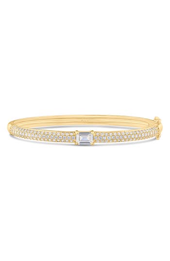 Cz By Kenneth Jay Lane Pavé Cubic Zirconia Hinge Bracelet In Gold