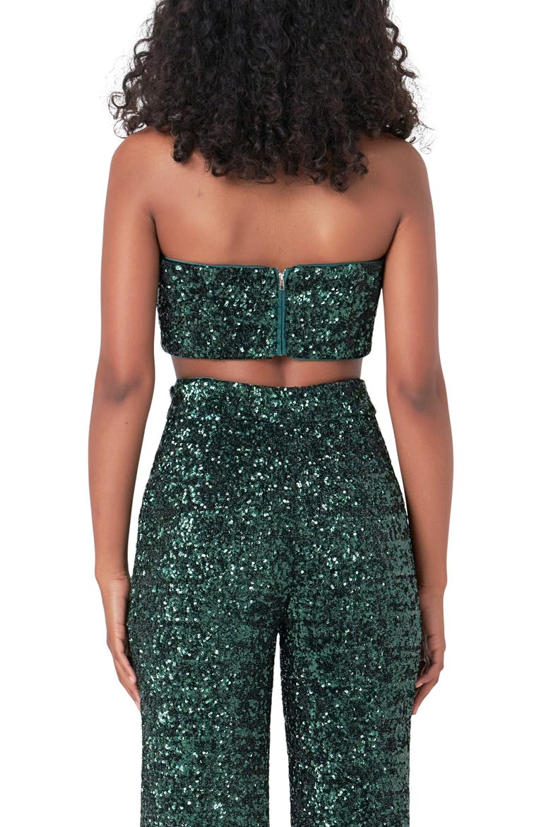 Sequin Bandeau Top, Alternate, color, EMERALD