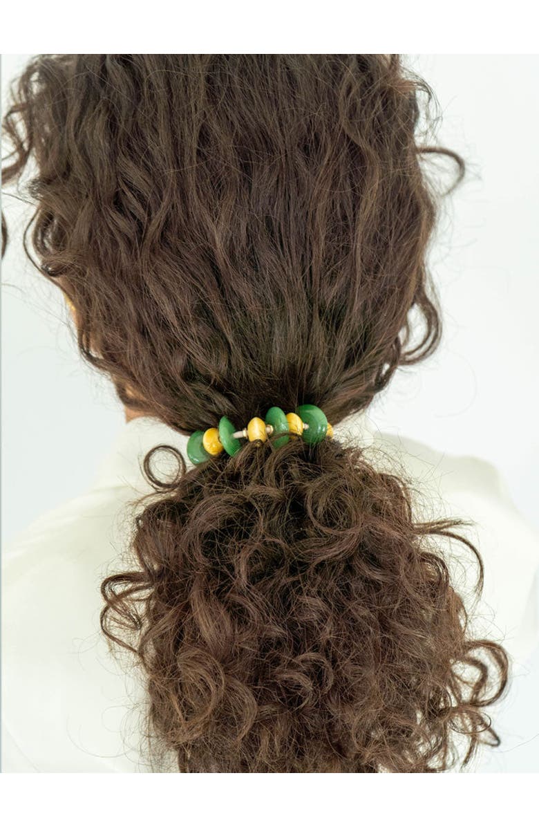 By Lilla Samba Capsule Bracelet Hair Tie, Alternate, color, Green And Yellow