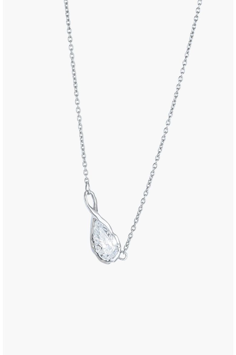Solace Tear Necklace, Main, color, Sterling Silver