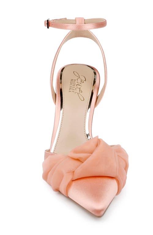 Jewel Badgley Mischka Federica Ankle Strap Pointed Toe Pump In Orange