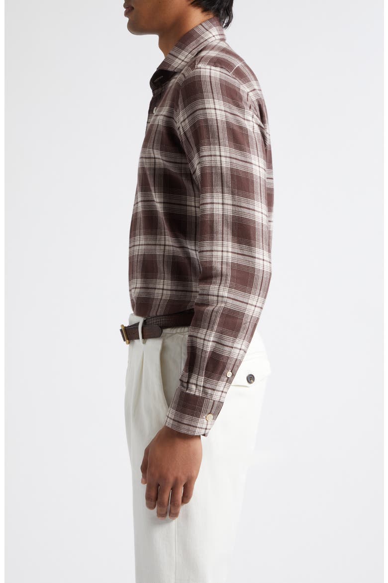 Dandy Plaid Button-Up Shirt, Alternate, color, 05 BROWN
