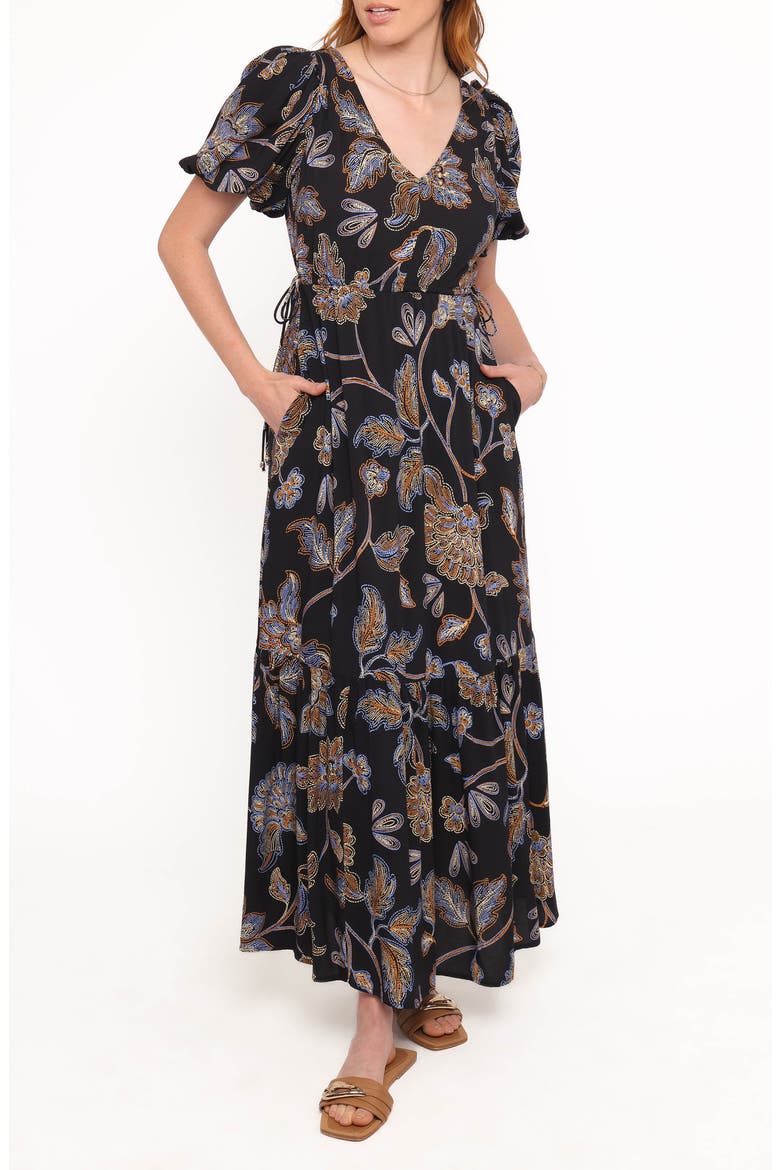 Loveen Print Maxi Dress, Main, color, BLACK FLORAL