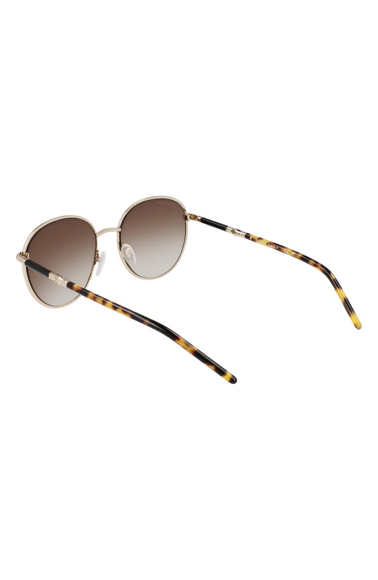 Longchamp 53mm Gradient Round Sunglasses, Alternate, color, Gold/ Black