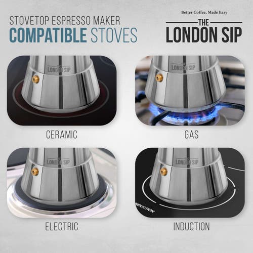 London Sip Stainless Steel Espresso Maker In Multi