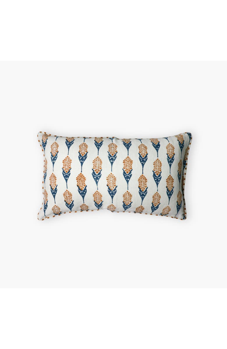 Banyan & Birch Bahaar Lumbar Throw Pillow Cover, Main, color, Ginger & Blue