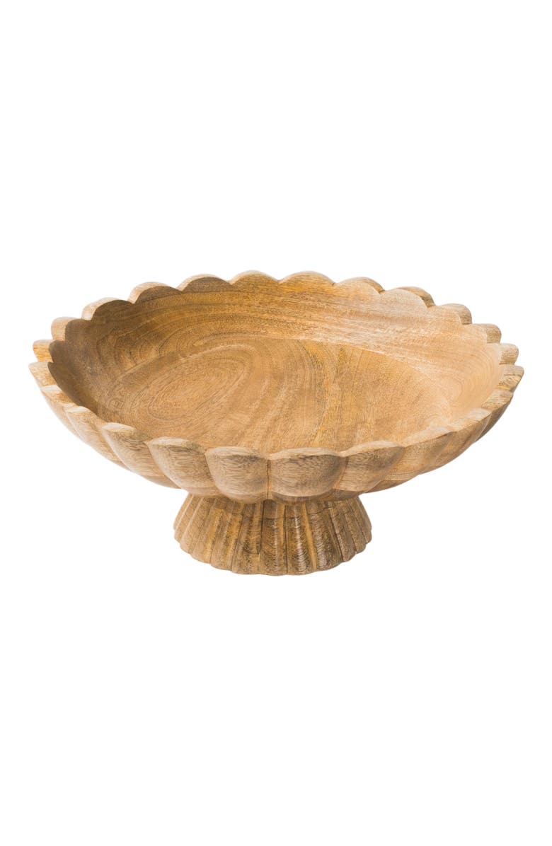 Mela Artisans Fluted Pedestal Bowl - Natural, Alternate, color, 