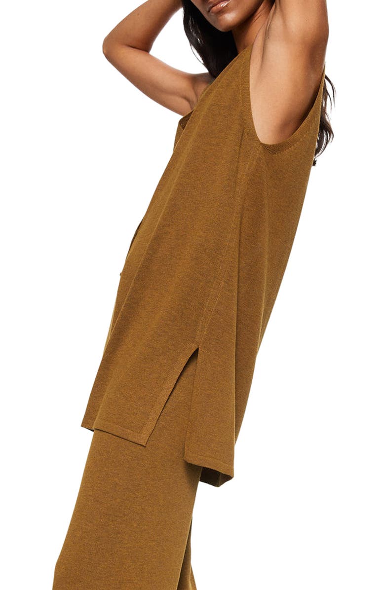 MANGO Oversize Button Front Sweater Vest, Alternate, color,