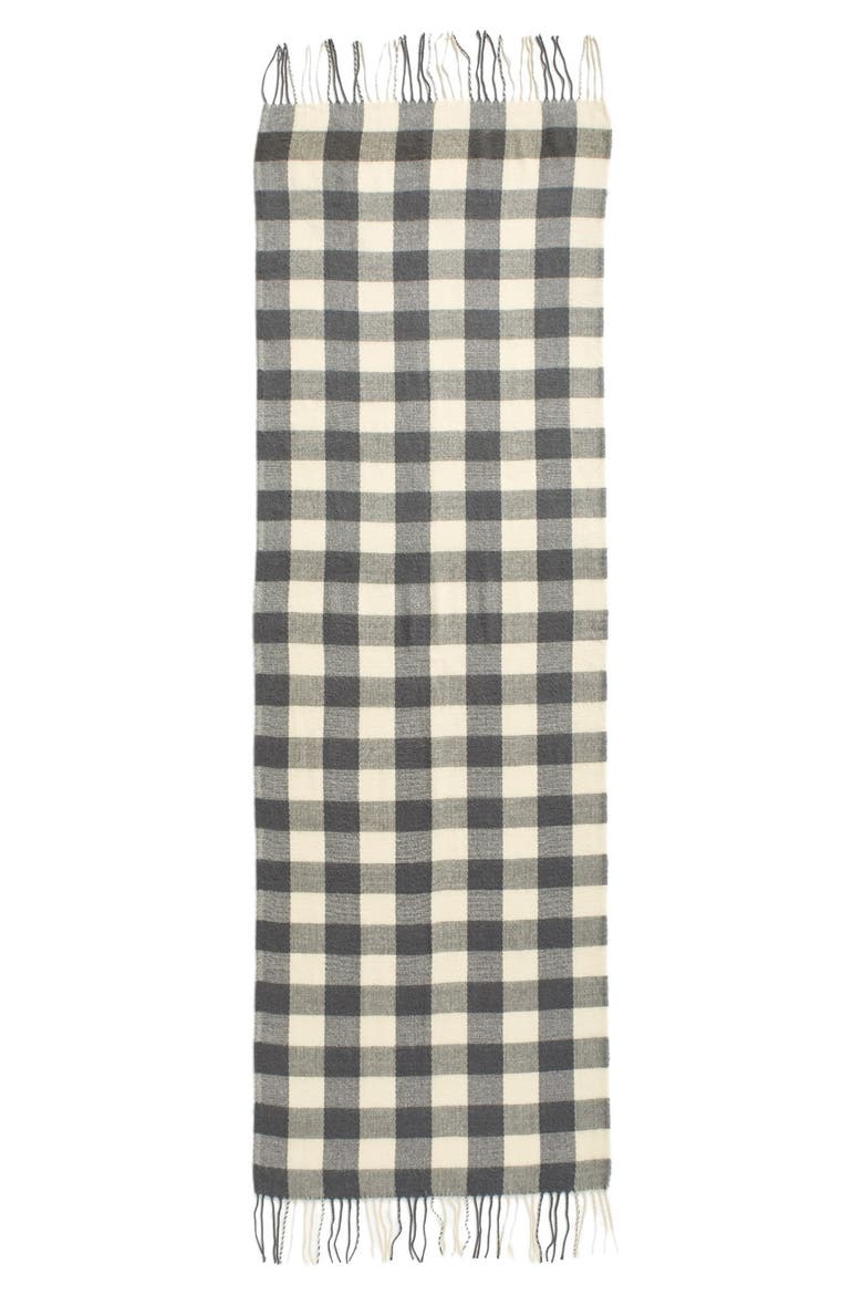 Buffalo Plaid Oblong Scarf, Alternate, color, GREY
