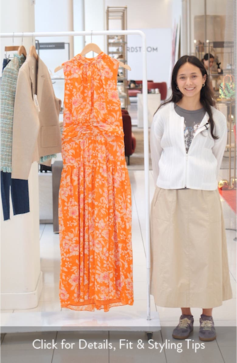 Floral Print Sleeveless Maxi Dress, sales video thumbnail