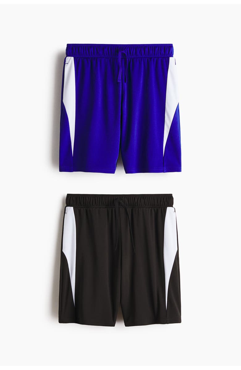 H&M 2-pack Football Shorts With Drymove, Main, color, Bright Blue/Color Block