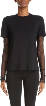 Givenchy 4G Tulle Sleeve Cotton T-Shirt