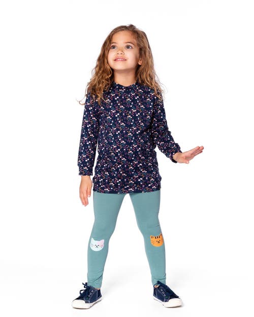Deux Par Deux Tunic And Leggings Set In Blue