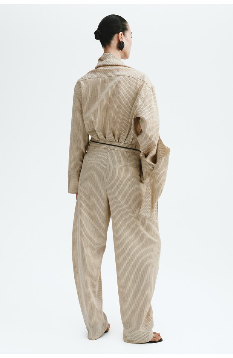 H&M Linen-blend Barrel Trousers, Alternate, color, 
