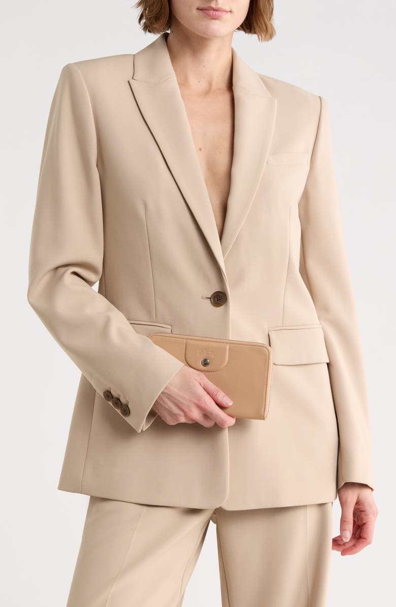 Longchamp Le Pilage Cuir Zip Wallet, Alternate, color, Golden Beige