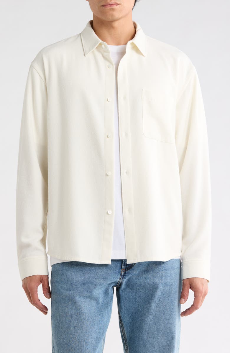FRAME Textured Long Sleeve Shirt, Main, color, White Sand