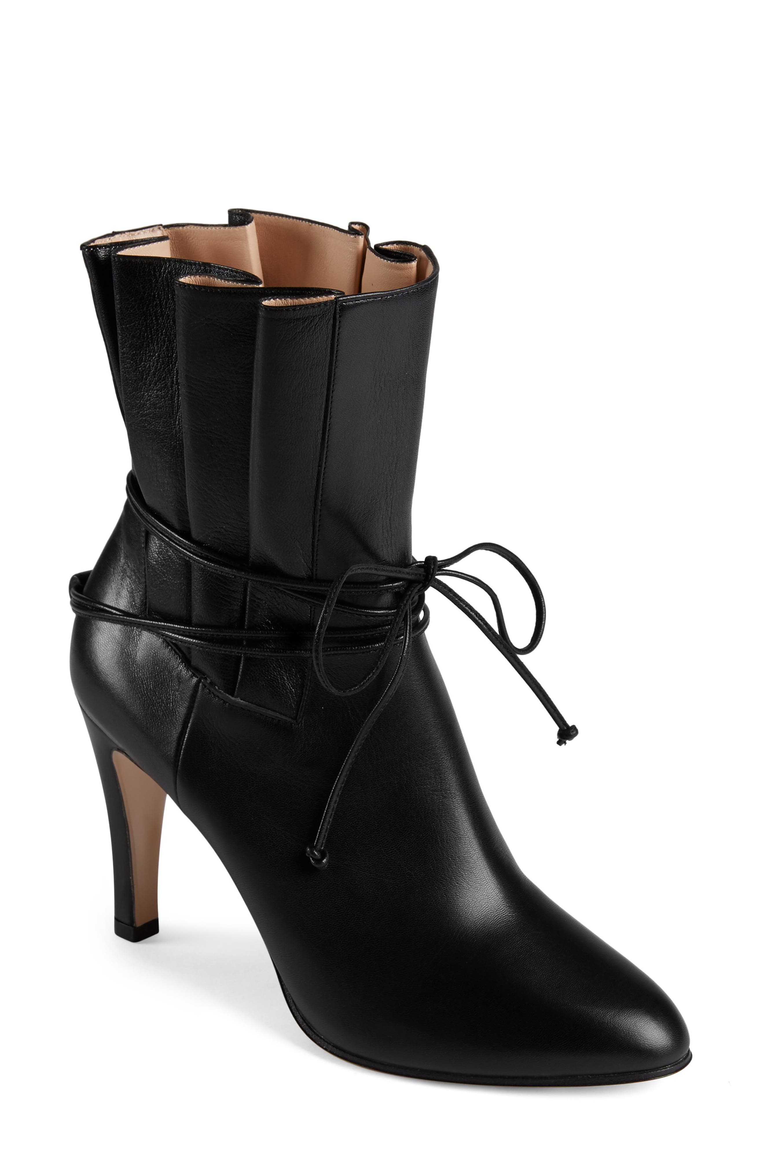 Gucci Indya Pleated Bow Tie Bootie, Main, color, 