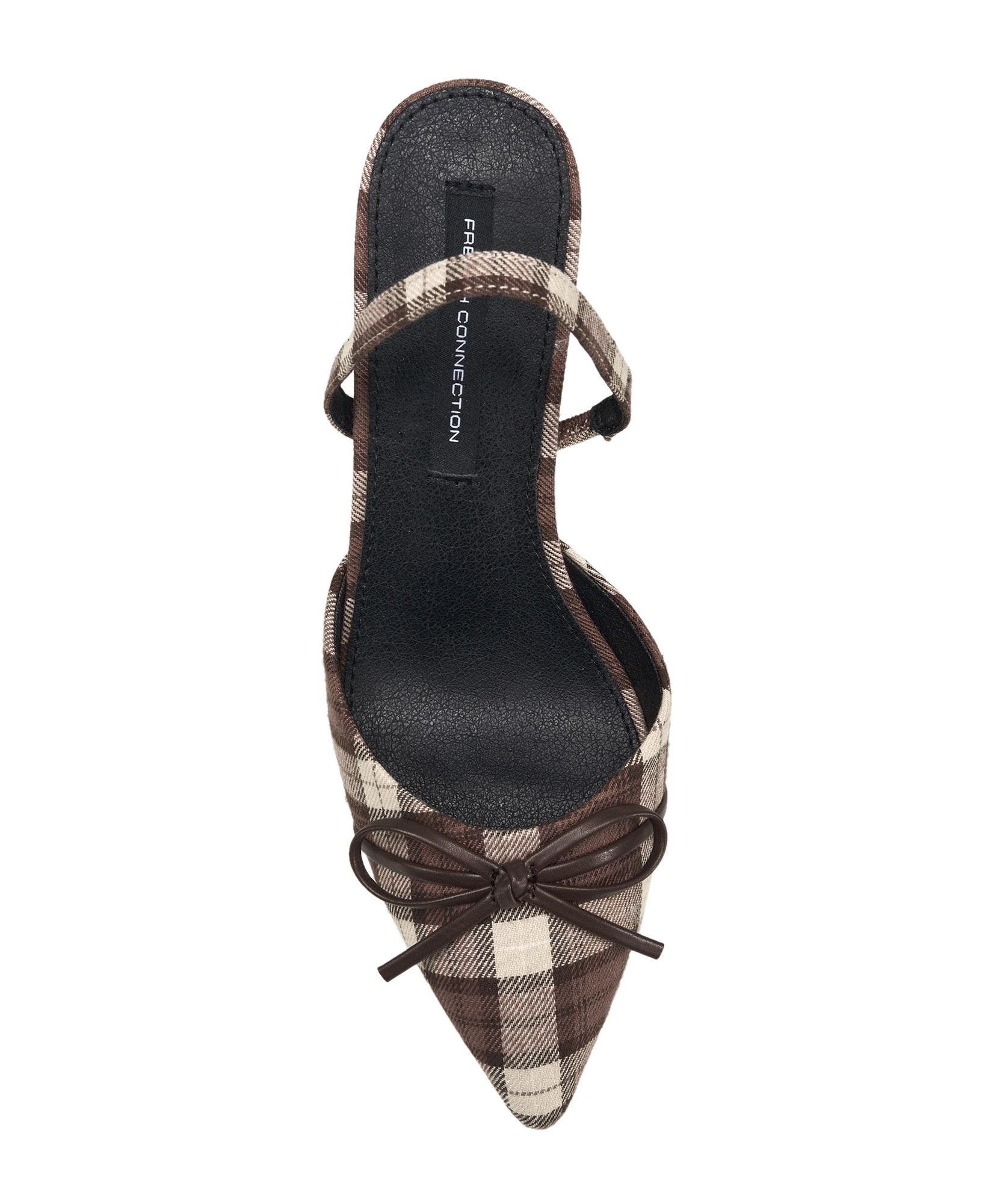 Bowy Plaid Kitten Heel, Alternate, color, Brown Multi