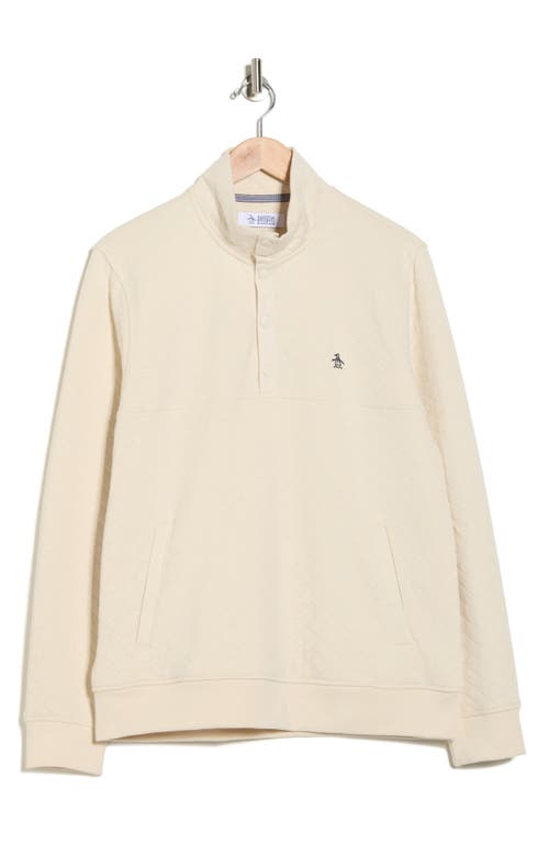 Original Penguin Quilt Stitch Button Half Jacket In White