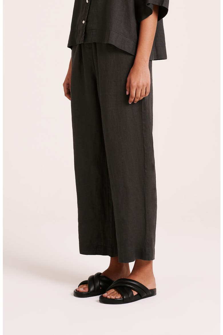 Lounge Linen Crop Pant, Alternate, color, Coal