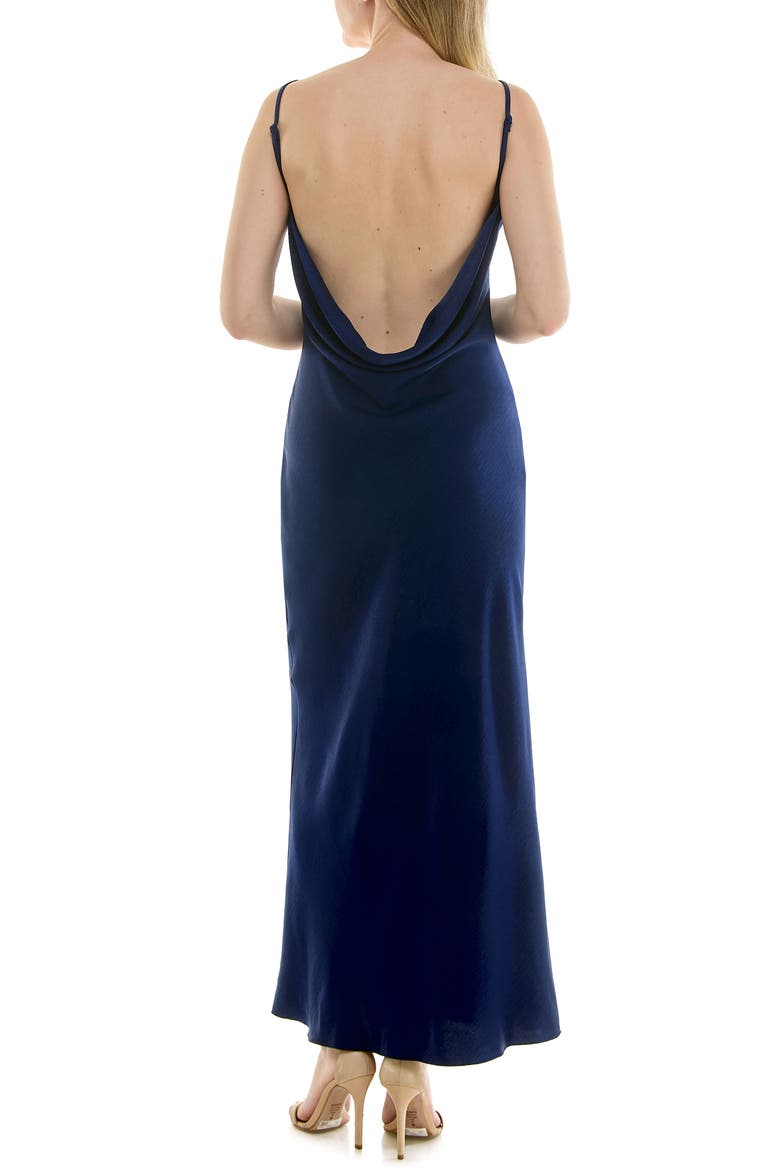 Draped Back Crepe Maxi Slipdress, Alternate, color, LITE BLUE