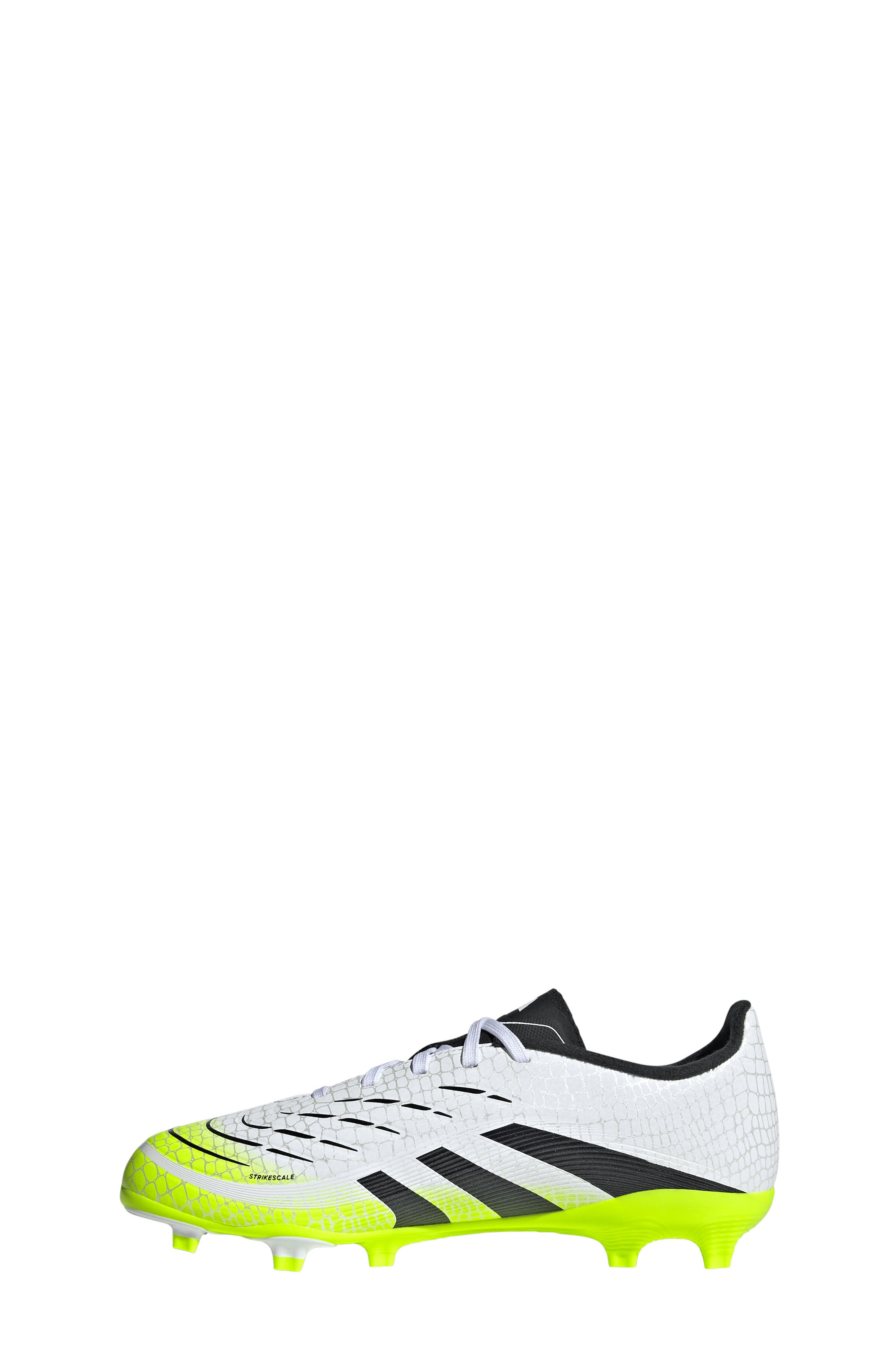 adidas Kids' Predator Club Firm/Multiground Soccer Cleat, Alternate, color, White/ Black/ Lucid Lemon