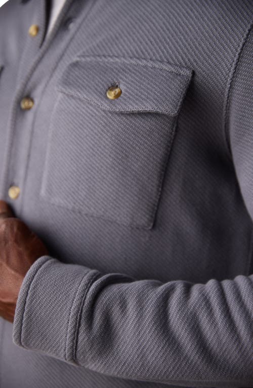 The Normal Brand Looped Terry Button-up Shirt In Blue