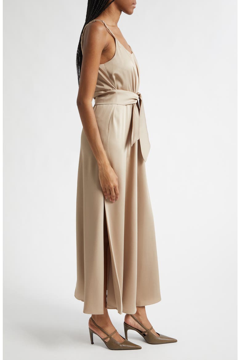 Dune Crepe Midi Dress, Alternate, color, TAN