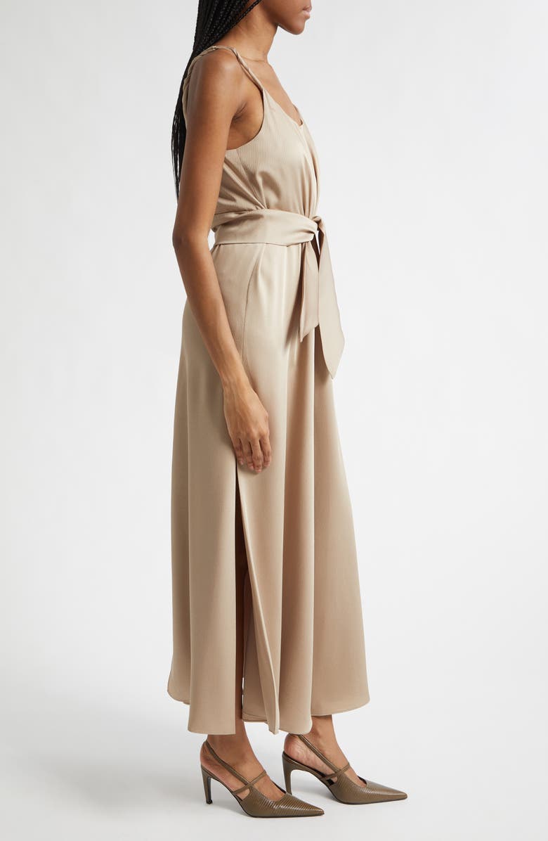 Emporio Armani Dune Crepe Midi Dress, Alternate, color, Tan