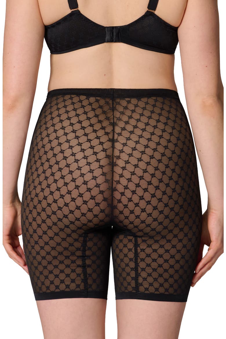 Plume Uplifting Embroidered Shaping Shorts, Alternate, color, BLACK