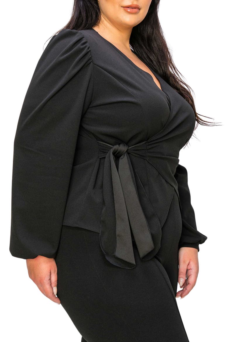 Yelena Wrap Top, Alternate, color, BLACK