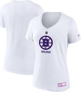 FANATICS Women's Fanatics White Boston Bruins 2024 Hockey Fights Cancer V-Neck T-Shirt