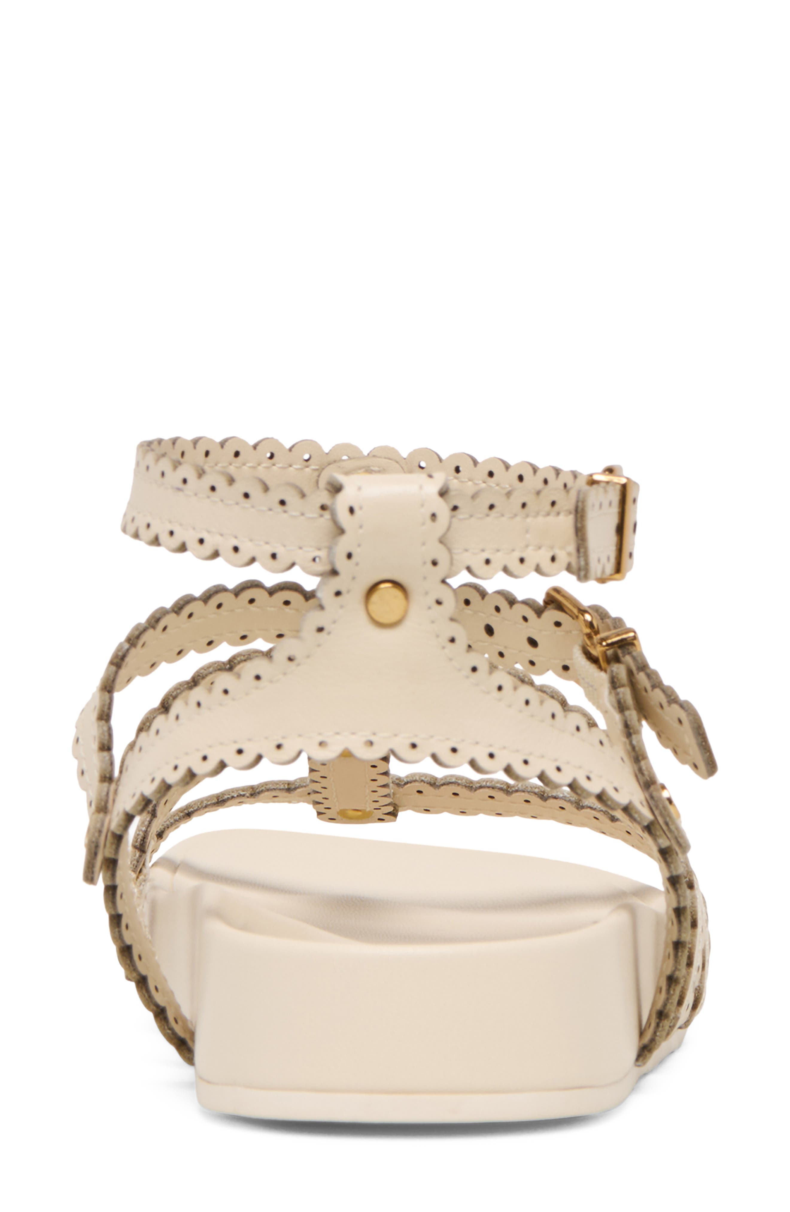 Susana Cage Sandal, Alternate, color, CREAM LEATHER
