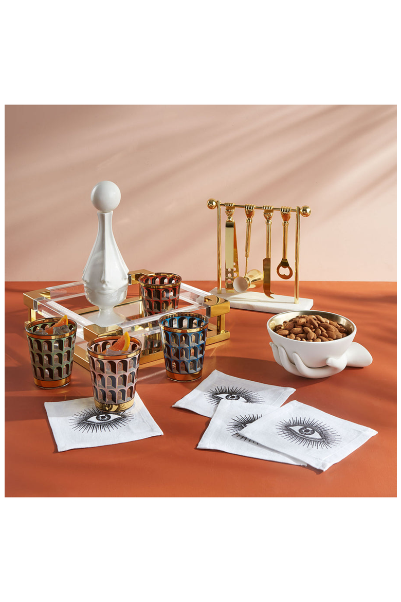 Barbell Barware Set, Alternate, color, Gold