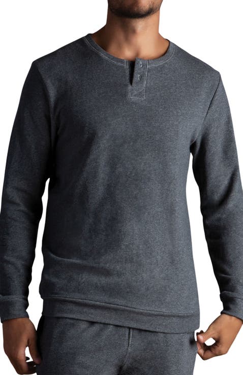 Men's Absolute Stretch French Terry Lounge Henley Crew