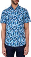 Brooklyn Brigade Slim Fit Quay Watercolor Floral 4-Way Stretch Performance Short Sleeve Shirt
